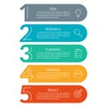 5 steps info graphic with business icons and copy space. Infographics template with outline numbers. Five parts or options